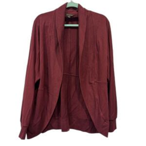 Banana Republic Cardigan Sweater Shawl Collar Open Front Burgundy Women Large